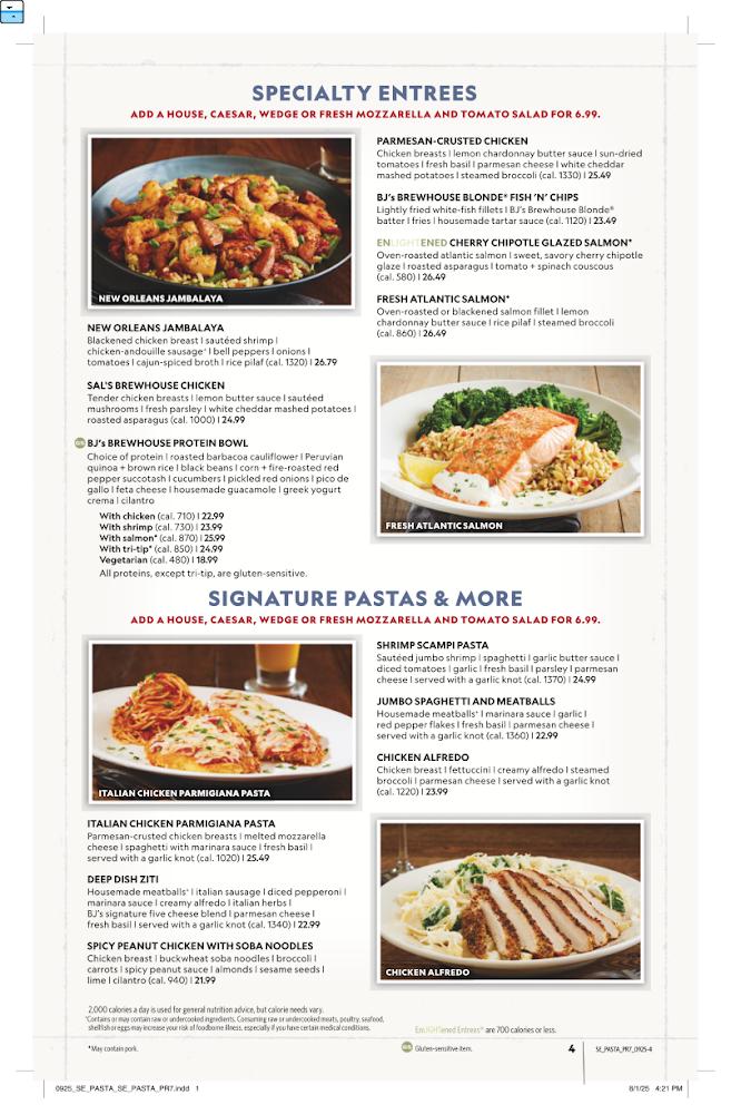 BJ's Restaurant & Brewhouse Menu image 2