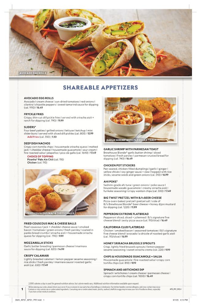 BJ's Restaurant & Brewhouse Menu image 3